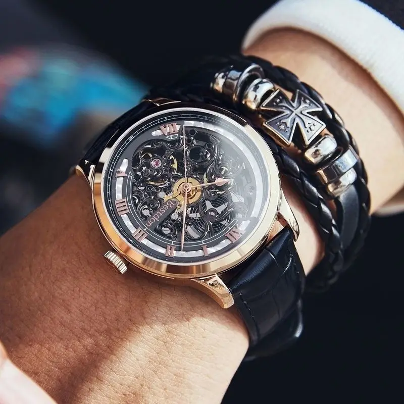 

Men's Mechanical Watch Automatic High-End Hollow Tourbillon Waterproof Trend Handsome Cool