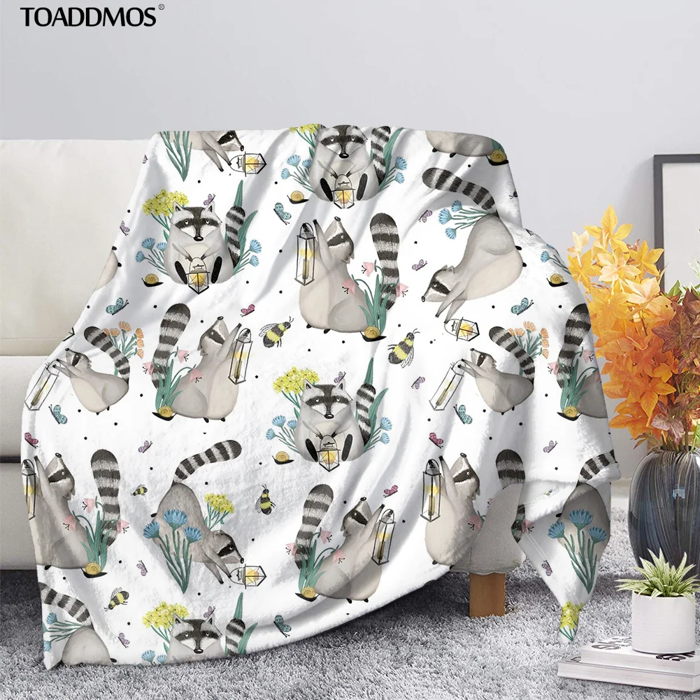 

TOADDMOS Cute Animal Pattern Thin Fleece Blanket for Kids Adults Soft Sofa Nap Throw Blankets Home Bedding Comfort Bed Sheet