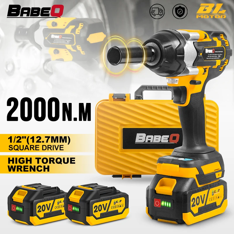 BABEQ 2000N.M бесщеточный электрический ключ с крутящим моментом 1/2 дюйма