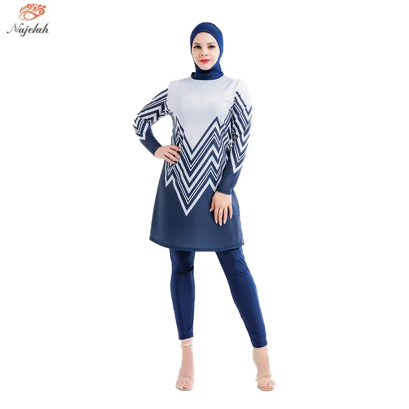 

Muslim Swimwear Women Hijab Modest Swimsuit Islamic Long Sleeve Burkini Cover Ups Swimming Suit Hijabs For Woman Swim Bathing