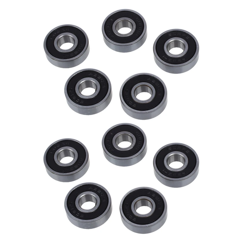 

10 Pcs Silver Tone And Black 608 RS 8X22x7mm Screen Deep Groove Ball Bearings