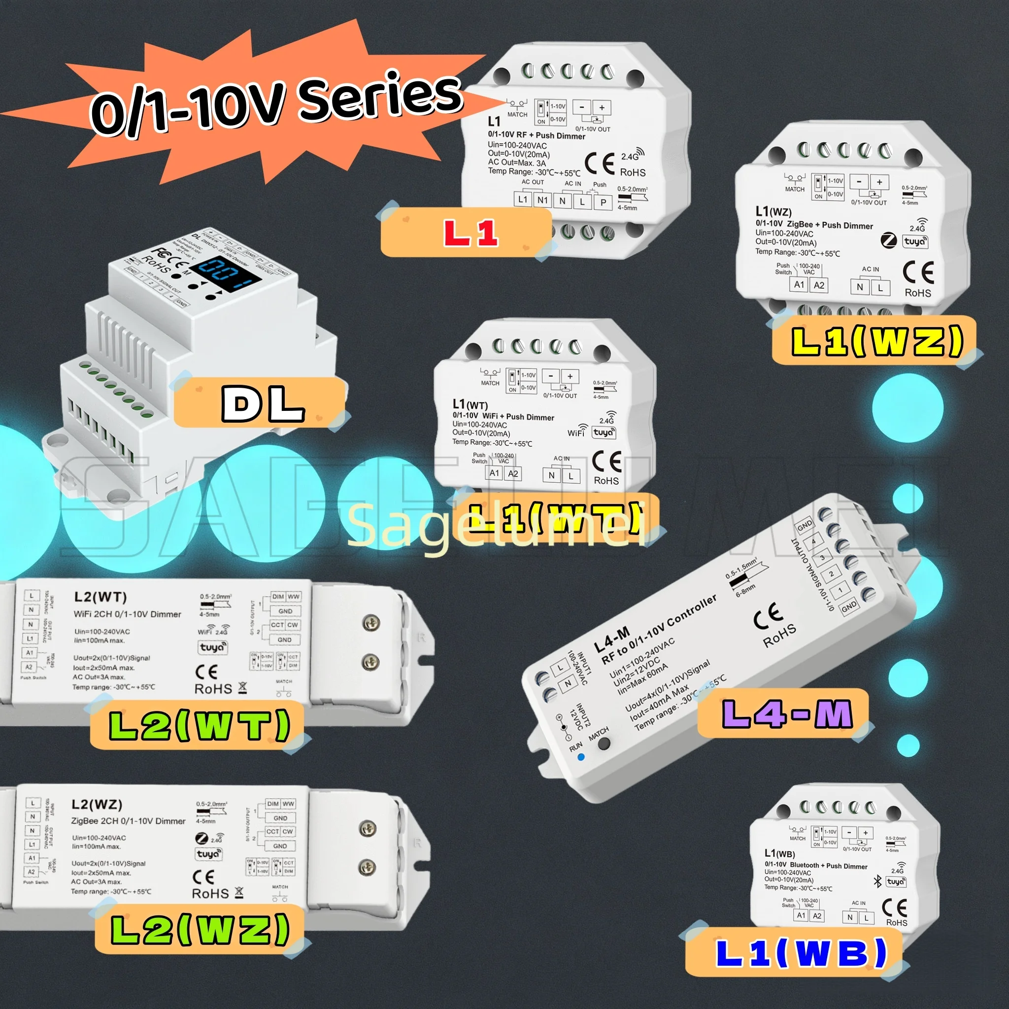 Фото Светодиодный диммер Wi-Fi Zigbee L1 L4-M L2 DL 0/1-10 В RF Tuya Smart Push Smart Life APP Управление RF DMX в Skydance 0-10 В Преобразователь сигналов №2