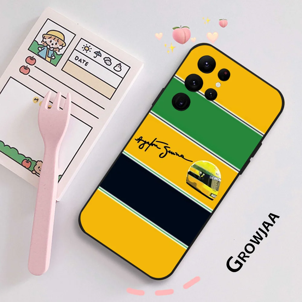 D-Driver S-Senna F1 Ayrton Tacing Phone Case For Samsung Galaxy S25 S24 S22 S23 Ultra S21 S20 Plus 5G Protective Silicone Funda