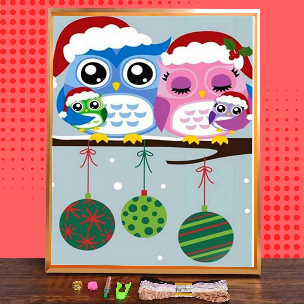 Водорастворимый холст с принтом животных тигра совы 11CT вышивка крестиком сделай