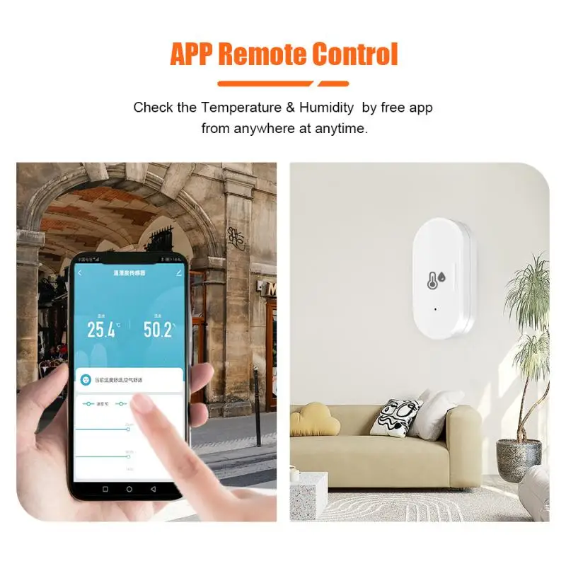 Мини-датчик Влажности И Температуры Tuya Zigbee Детектор Защиты Умного Дома