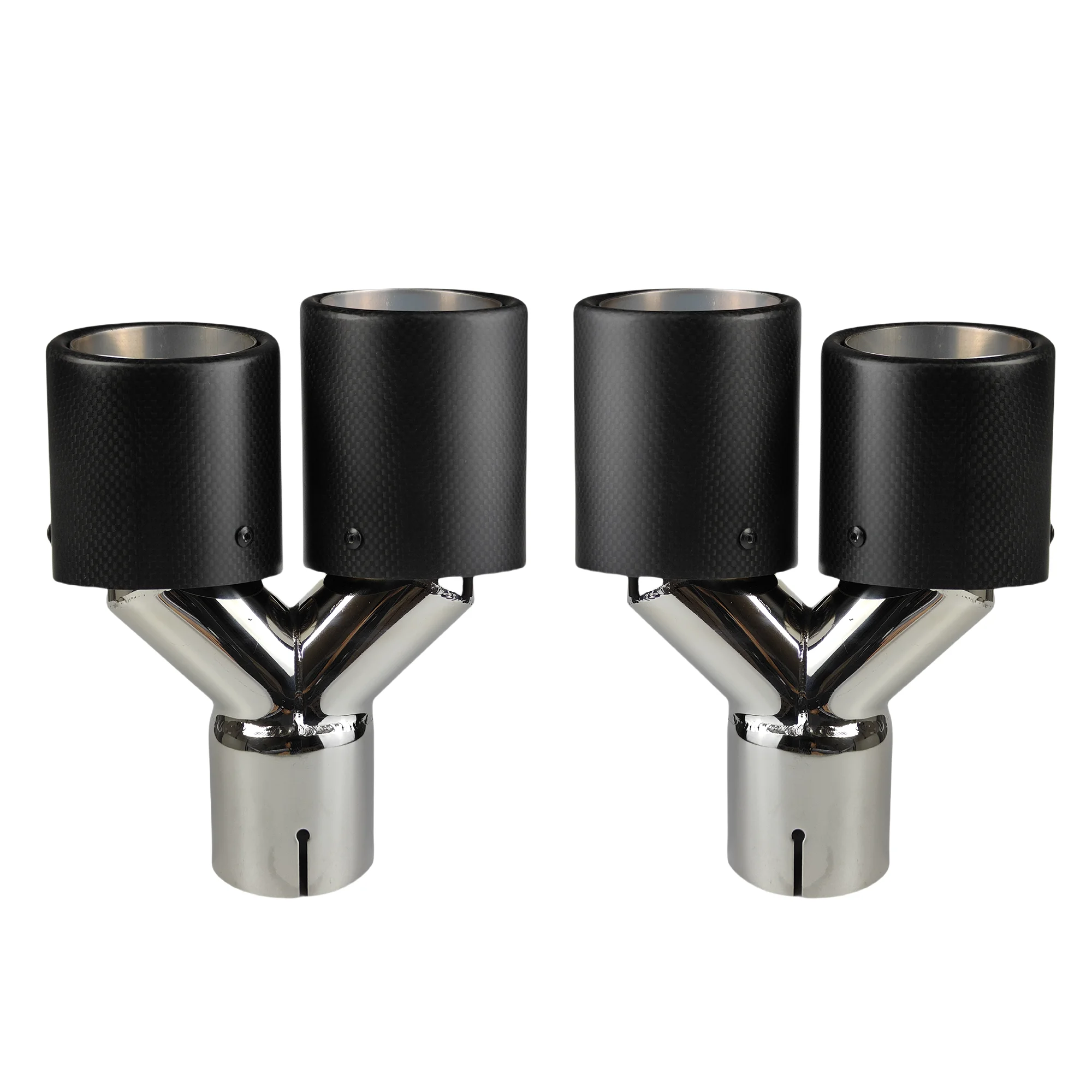 Автомобильный глянцевый глушитель из углеродного волокна Y-образная форма