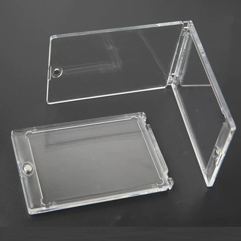 Сильный магнитный держатель карт 35PT с УФ-защитой акриловый прозрачный защитный