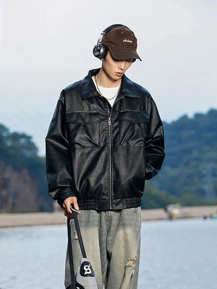  Американская винтажная верхняя одежда из искусственной кожи мужская и женская