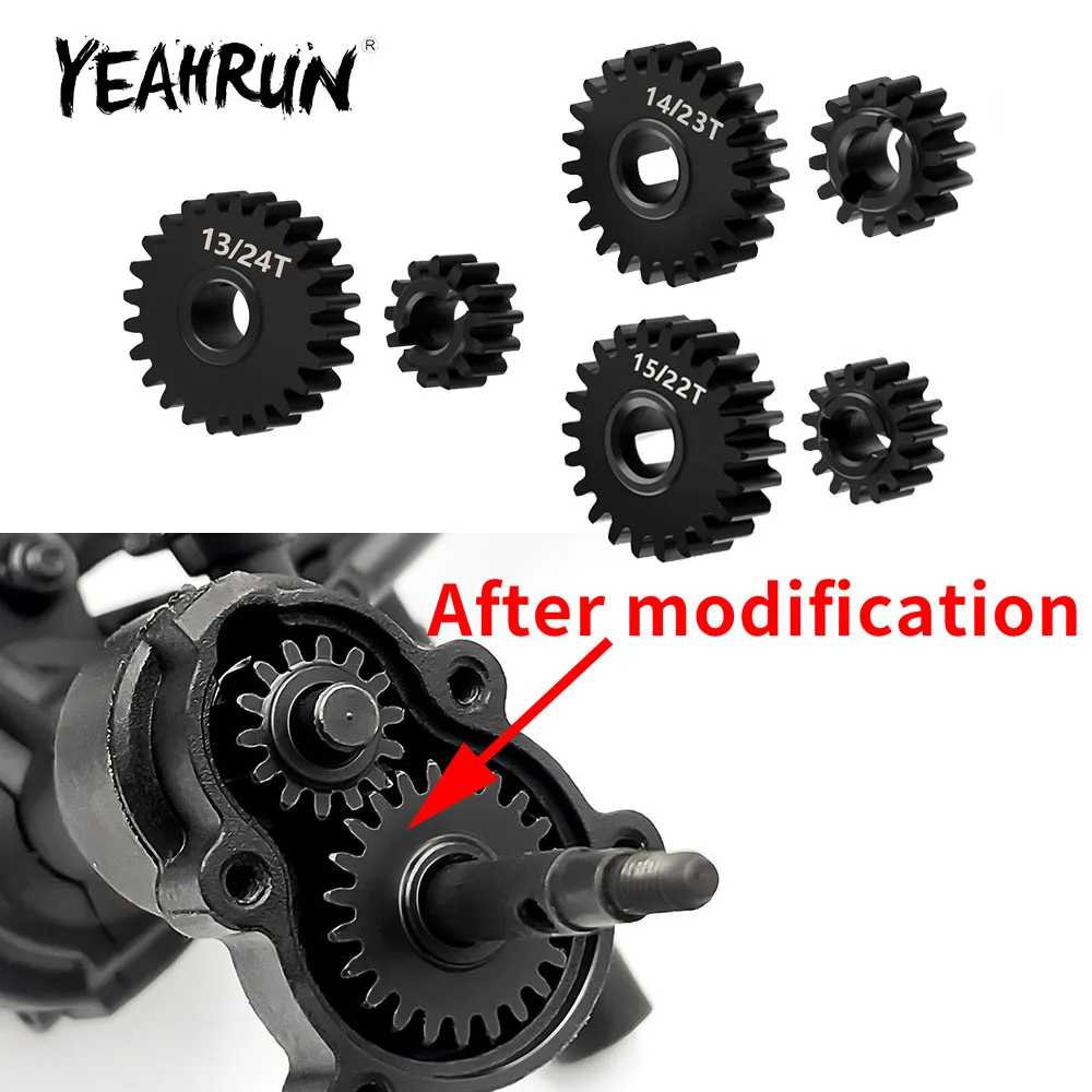 YEAHRUN 13/24T 14/23T 15/22T Underdrive/Stock/Overdrive Portal Axle Gear Set для Redcat Ascent 1/18 RC Гусеничный автомобиль