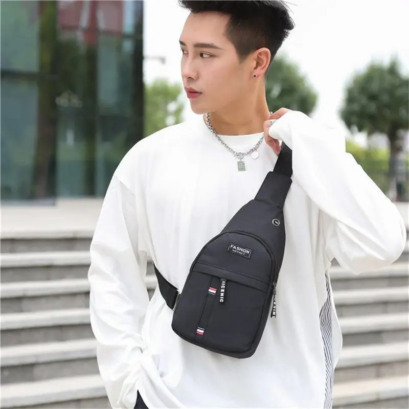 Bag For Man Solid Color Men's Chest Bag Outdoor Casual Fashionable Small Satchel Men's Bag