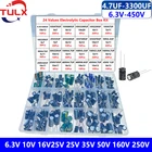 404 шт.24 значения электролитический фотоэлемент 2,2 мкФ 3,3 мкФ 100 мкФ 220 мкФ 470 мкФ 1500 мкФ 3300 мкФ 10 в 16 в 25 в 35 в 50 в 100 в