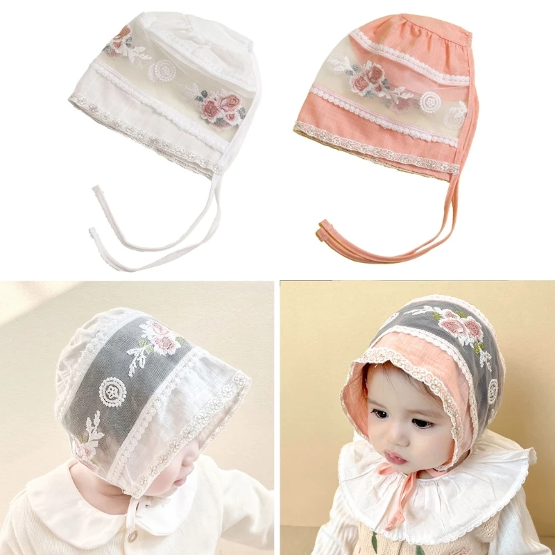 

Baby Beanie Hat Lace Bonnet Cap Sun-Protection Hats Soft Wide Brimmed Girl Hat A2UB
