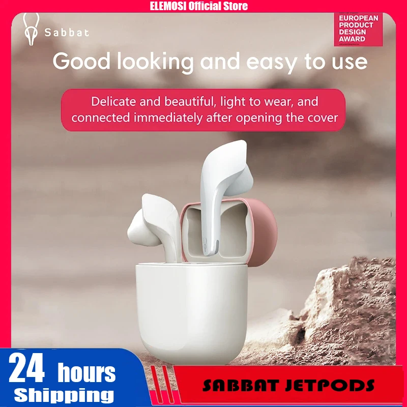 

Sabbat Jetpods Wireless Bluetooth Earphone 5.2 Smart Noise Cancel AAC Waterproof Earbuds Sport HIFI VOICE Headphone