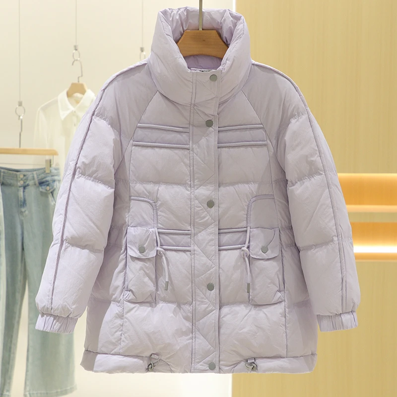 [Ai] Solid Loose All-Matching 90 White Duck Down Casual Down jacket Outerwear 24 Winter New Counter Withdraw from Cupboard Wo... |