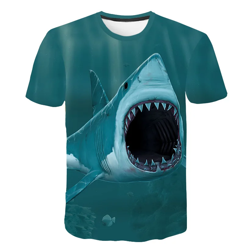 

2022 New Casual Short Sleeve O-Neck Fashionable And Interesting 3D Printed Underwater World Pattern Kid's High Quality T-Shirt