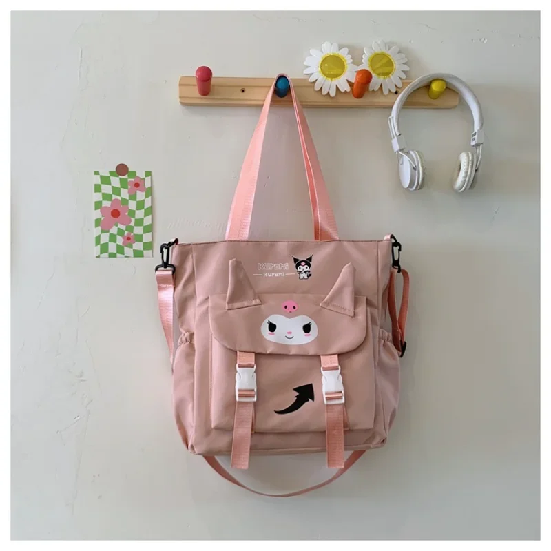 Sanrio мультяшная Милая Наплечная Сумка-тоут Kuromi через плечо сумка для учеников