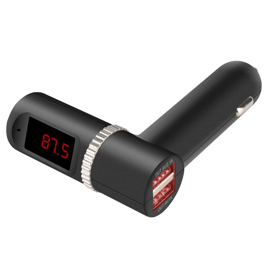 

BC08 Dual USB Car Charger Bluetooth FM Transmitter Kit, Support LCD Display / Hands-free (Black)
