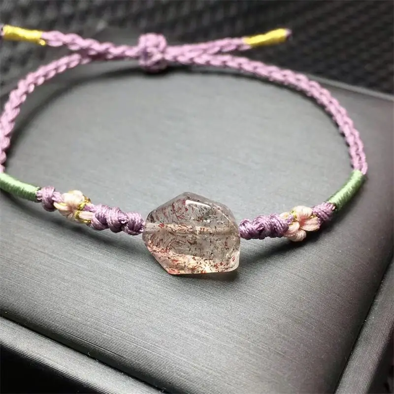 Браслеты женские из натуральной кожи с красным гранатом для йоги медитации