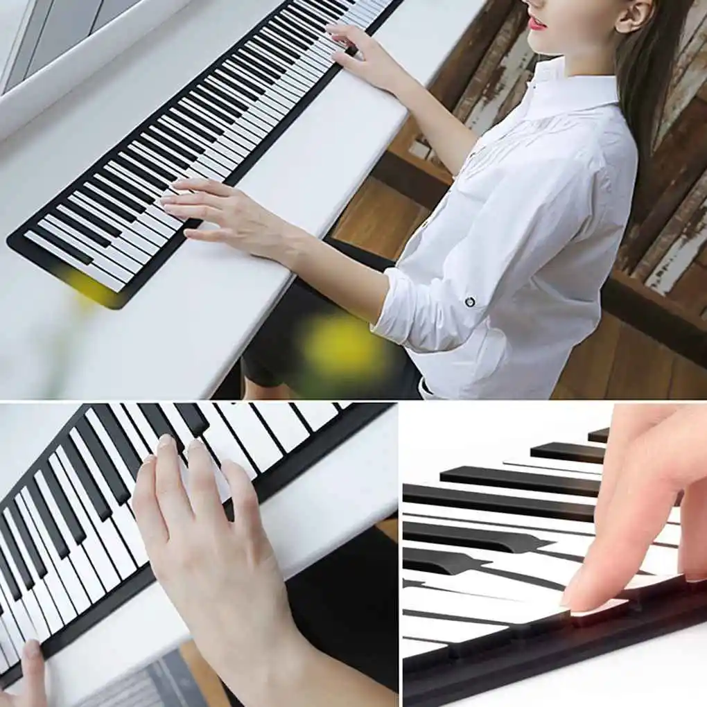 88 Keys Roll Up Portable Soft Flexible Electronic Music Keyboard Piano Built-in Loud Speaker Lithium Battery Organ enlarge