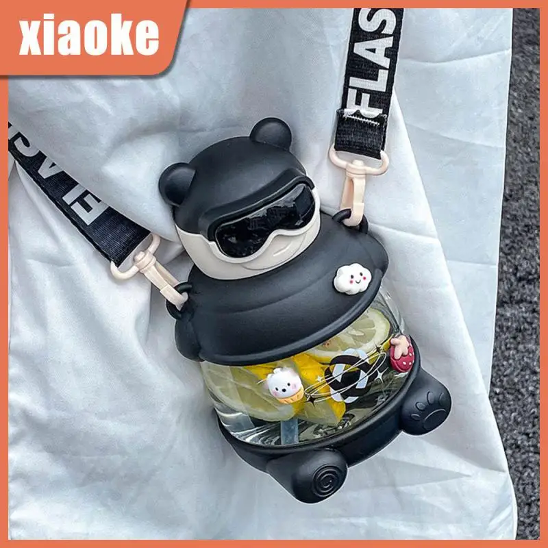 

For Kids Drinking Straw Bottle Sport School Office With Straw Big Belly Water Cup Summer Cute Kawaii Big Belly Cup Leak-proof