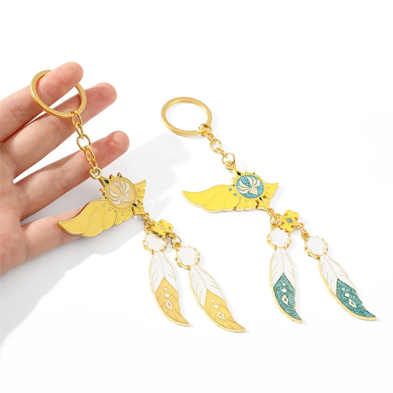 Аниме Genshin Impact Anemo Barbatos Venti металлический брелок кулон ветровой элемент