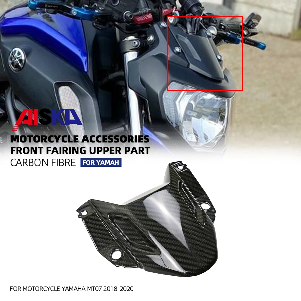 

Dry Carbon Fiber Motorcycle Front Fairing Upper Part For Yamaha MT07 MT-07 2013 2014 2015 2016 2017 2018 2019 2020 2021 2022