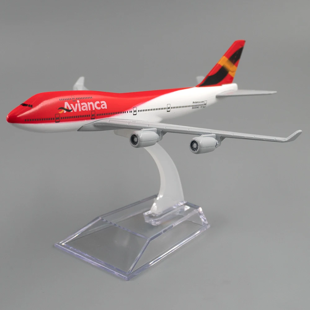 Фото Масштаб 1/400, самолет из сплава Boeing 747 Colombia Avianca Airlines 16 см, самолет B747 для детей, коллекция подарков, украшение комнаты №1