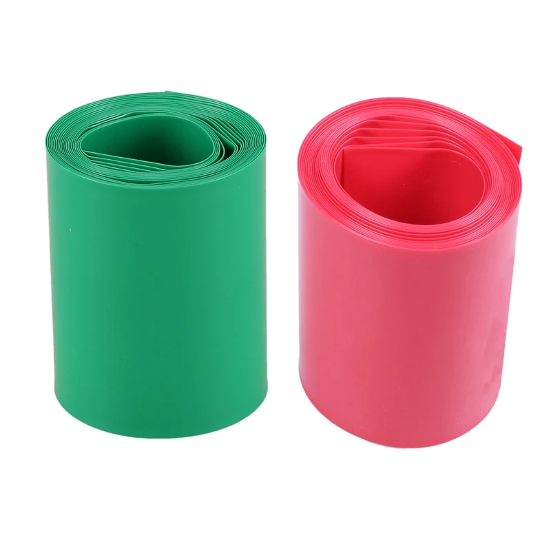 

Термоусадочная трубка из ПВХ для 2 батарей 18650, красная и темно-зеленая, 2 шт., ширина 2 м 50 мм