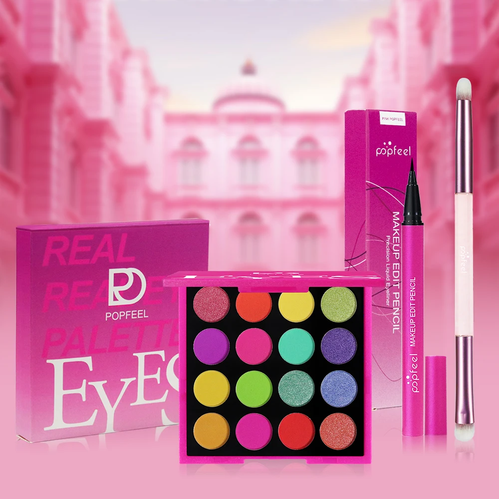 Мини-набор для макияжа глаз 16-цветная матовая мерцающая палитра теней век с