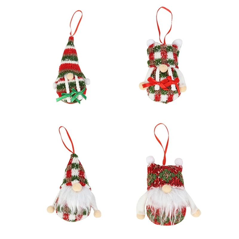 

Рождественское украшение, безликая кукла гнома, Санта, вязаный плюшевый подвесной кулон, декор для вечерние
