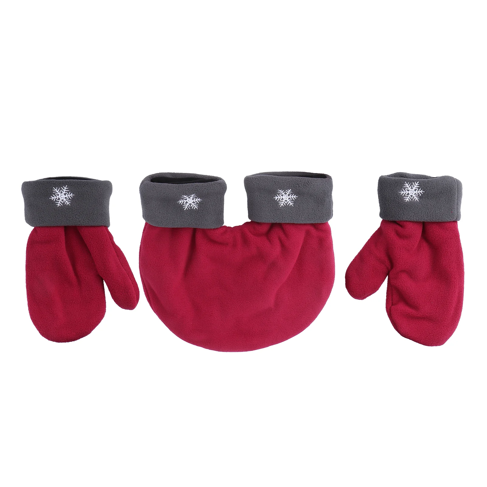 

3pcs Couple Gloves Polar Fleece Lovers Winter Thicken Warm Glove Sweethearts Christmas Gift Romantic Couples Mittens (Red)