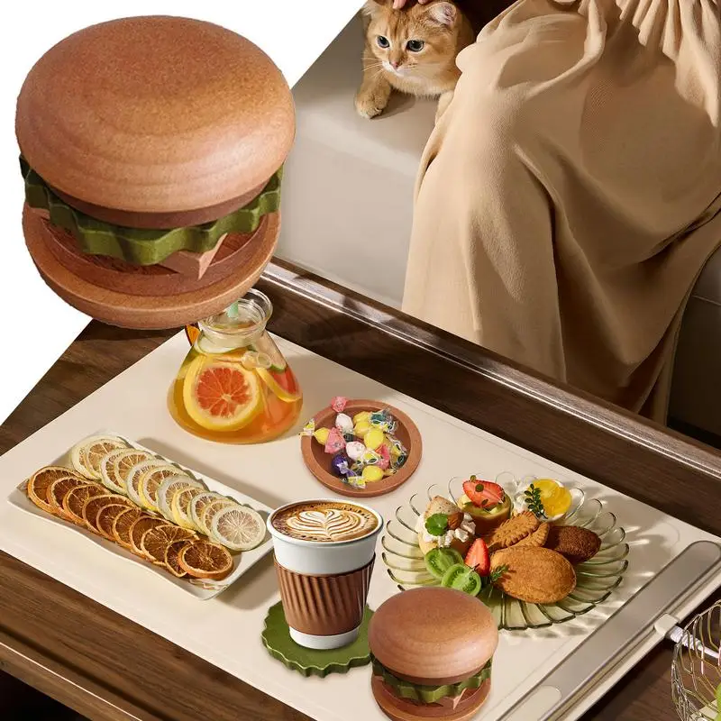 Деревянные подставки для напитков 6 шт. деревянные забавные чашек милые