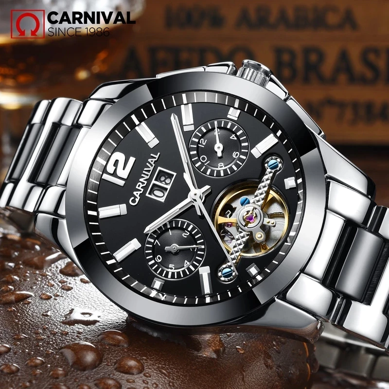 Carnival Brand Men's Mechanical Watch Luxury Luminous Automatic Wristwatches for Men Sapphire Glass 30M Waterproof Reloj Hombre