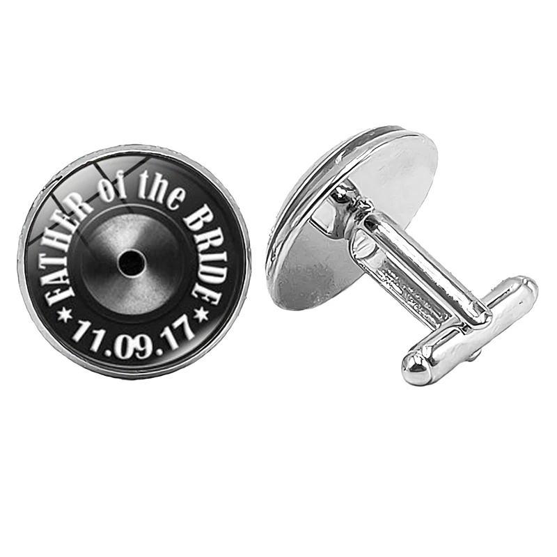 

TOPKEEPING New Accessories Cufflinks Barbell Fitness Creative Time Glass Convex Men's Cufflinks Gift French Shirt Cuffs