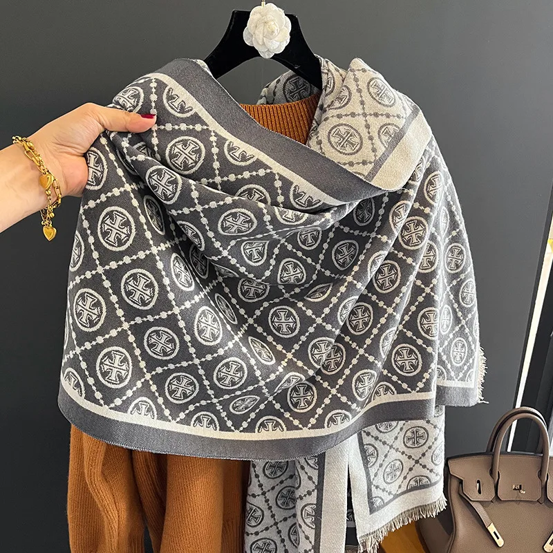 Новый дизайн роскошный теплый кашемировый шарф для женщин зимние дизайнерские