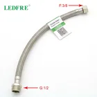 LEDFRE 304, плетеный шланг из нержавеющей стали, линия поставки, соединительный Соединитель с M12 * F38, латунная гайка LF15319