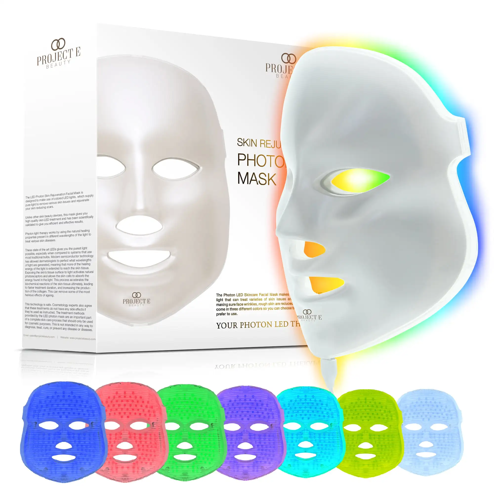 

NEW Skin Rejuvenation Photon Mask | 7 LED Colors | Anti-Aging & Anti-Acne Skincare Routine | Reduce Wrinkles | Soothe Sensitive