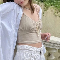 2022 camis women french pleated female summer design fashion crop tops sexy off shoulder solid stretchy beachwear slim ins black