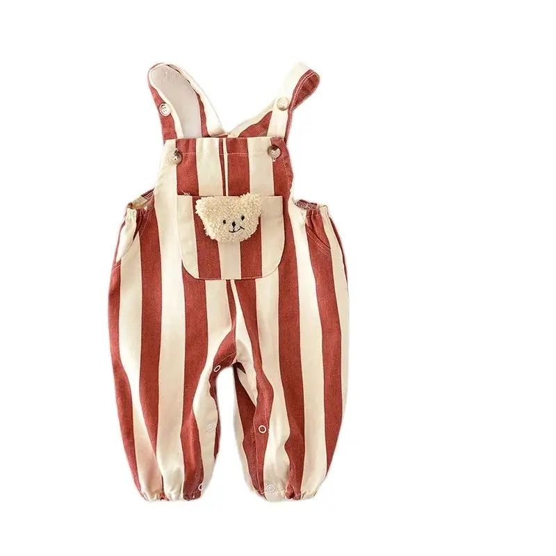 Осенний Новый комбинезон в полоску для маленьких мальчиков