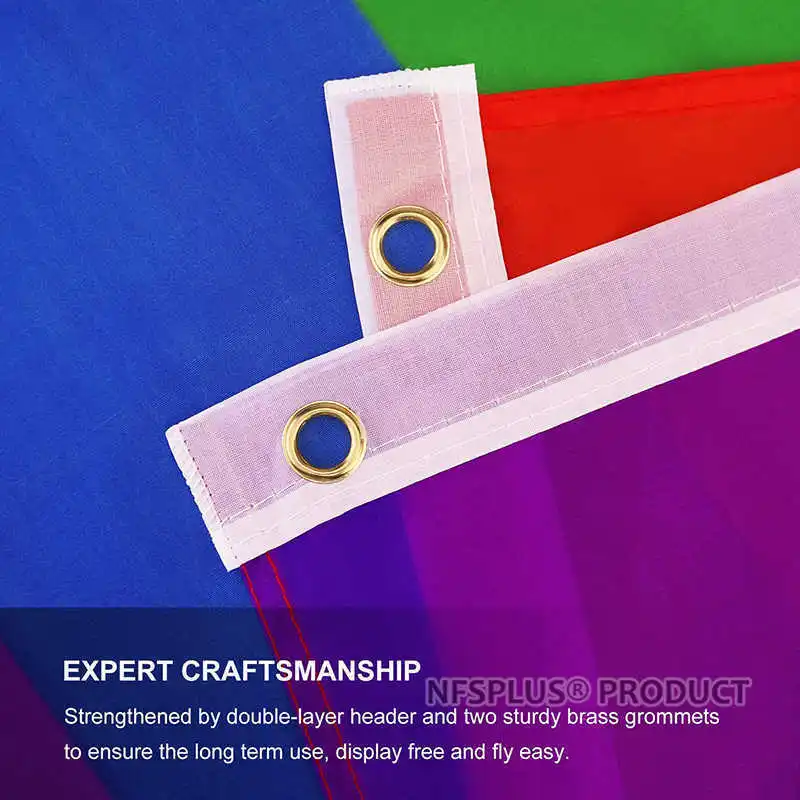 Радужный ЛГБТ-флаг Гей-прайд 90x150 см полиэстер 6 цветов печатные флаги для