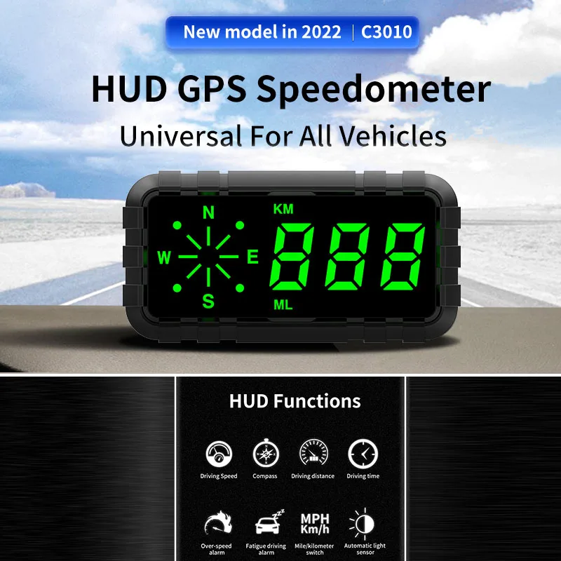 

C3010 автомобильный проектор Hud, автомобильный проектор, комплект с напоминанием о усталости и вождении, дисплей на лобовое стекло, спидометр, ...