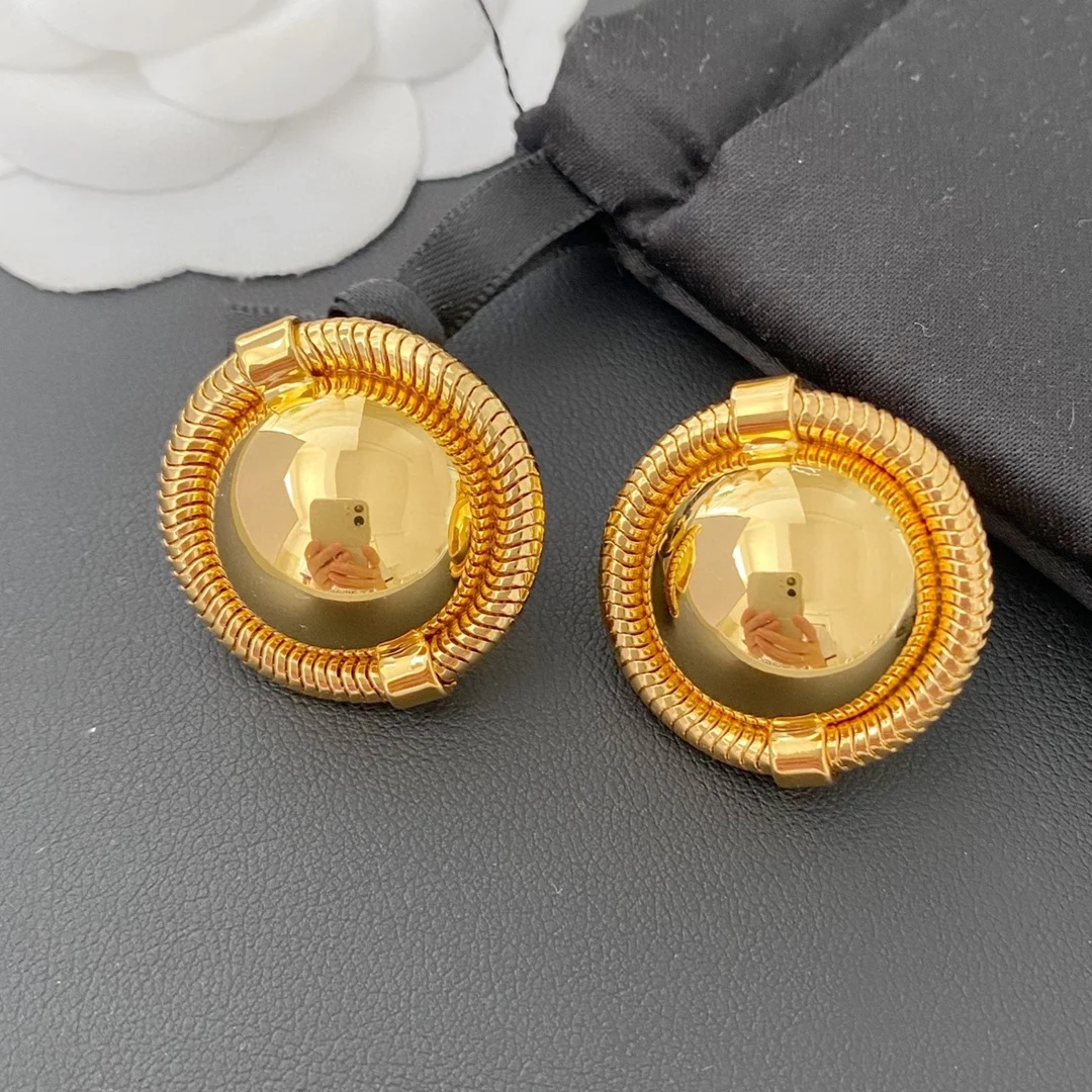 

Woven round buttons fashion ear clips earrings