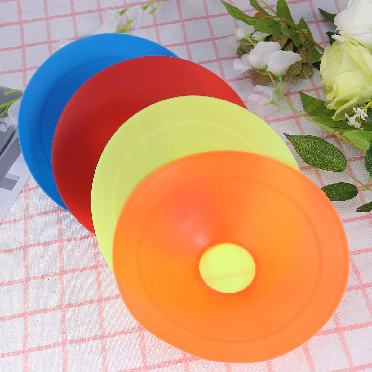 

50 шт., пластиковые разноцветные дисковые маркеры для футбольных тренировок