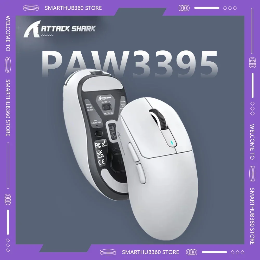 Attack Shark X3 Paw3395 Bluetooth беспроводной датчик мыши 2 4G легкий киберспорт Tri Mdoe для ПК