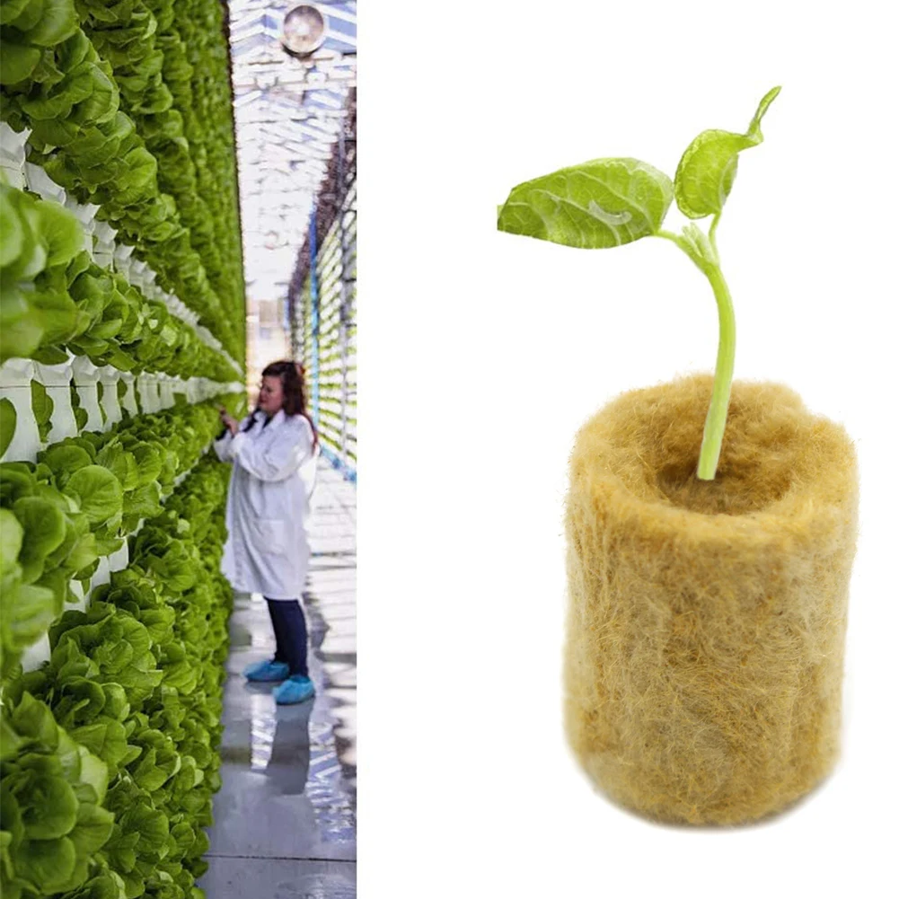 

50/100pcs Seedling Grow Plugs Rockwool Starter Cubes Agricultural Water Hydroponic Planting Cultivation Tubes Garden Supplies