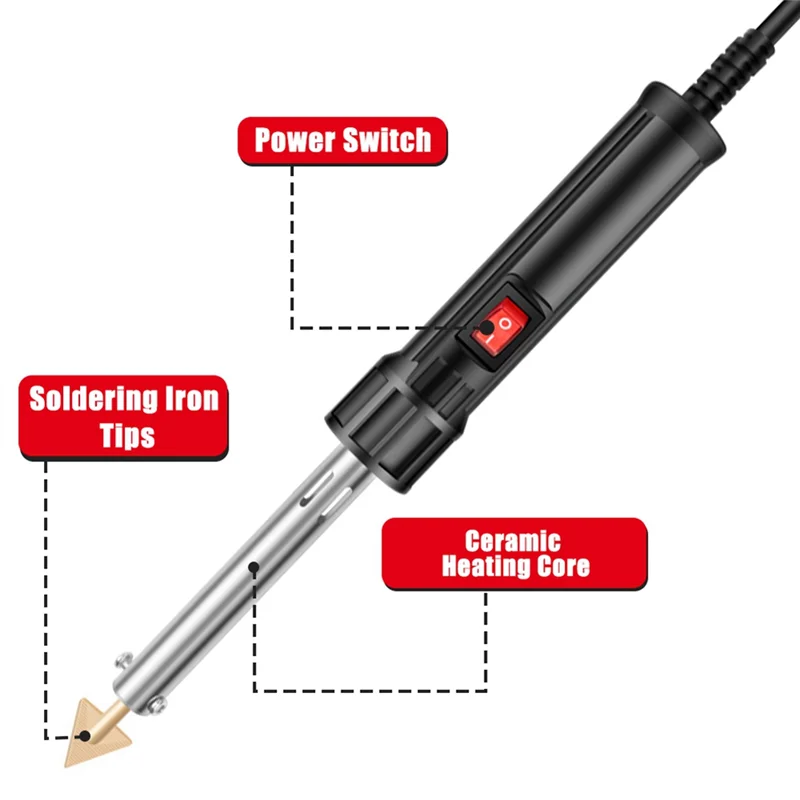ABJT-150W пластиковый сварочный комплект, паяльник, сварочный инструмент для ремонта для DIY, автомобильный бампер, каяк, каноэ, набор инструментов для сварки (art.: 3920d11345263) - 3920d11345263