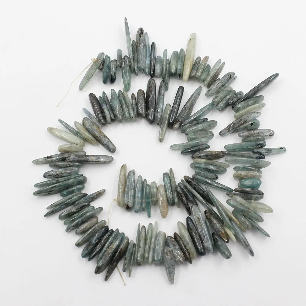 

APDGG Natural Big Green Blue Kyanite Top-drilled Freeform Fancy Loose Beads 15.5" Strand Jewelry Making DIY