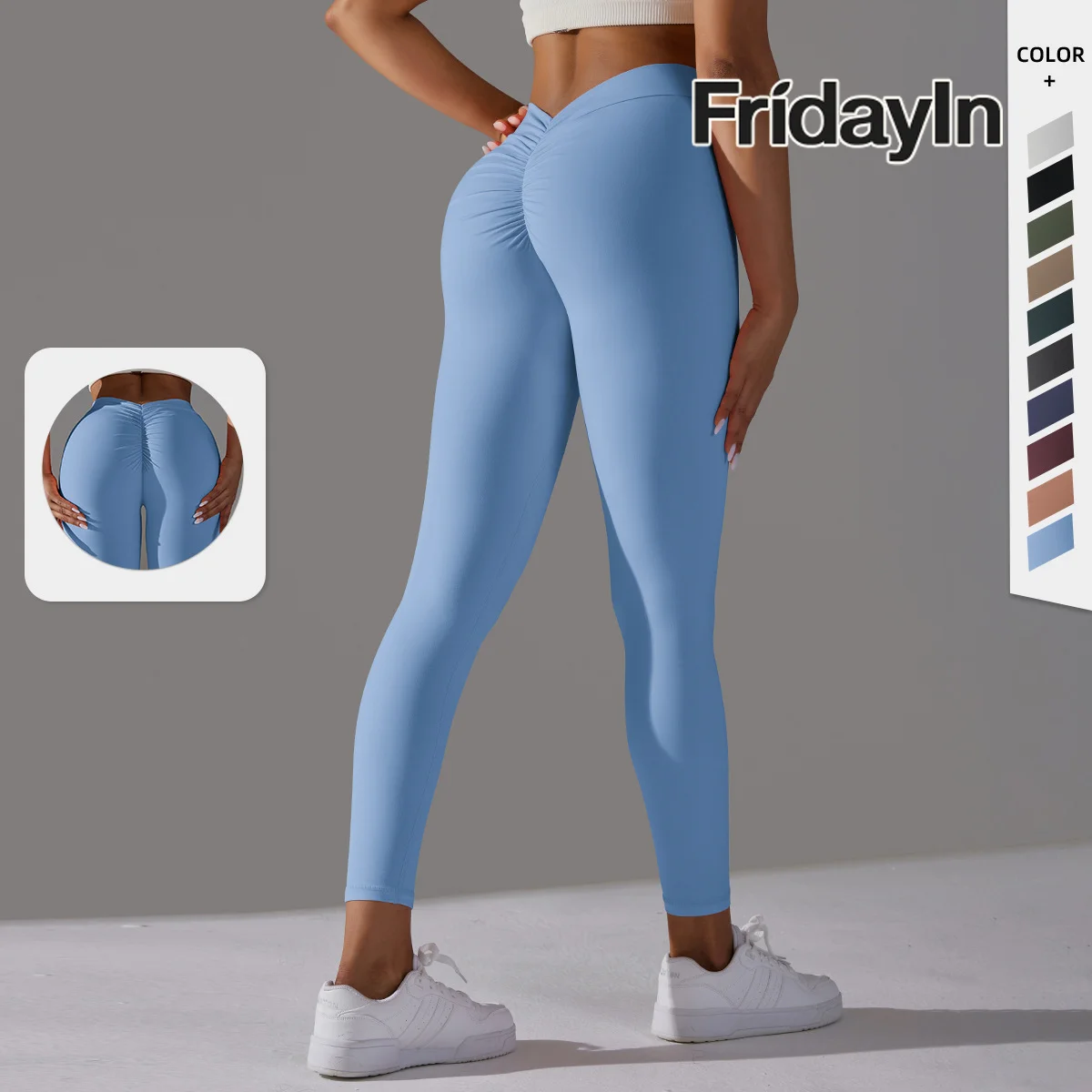 

Women Brushed Seamless V-Shape High Waist Yoga Pants Elastic Butt Lift Slim Sport Gym Leggings Quick Dry Fitness Workout Tights