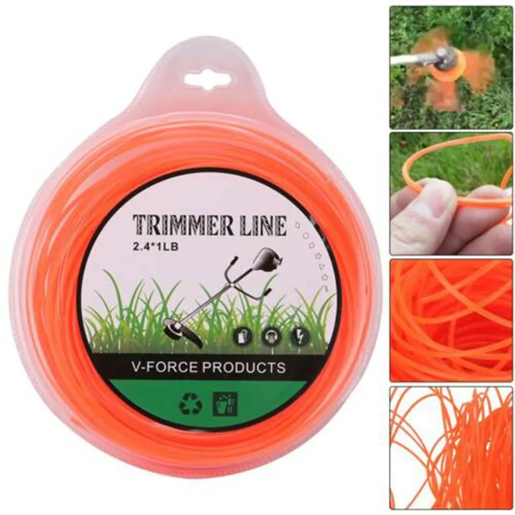 

1 Pcs 2.4mm X 90m Brushcutter Cord Orange Trimmer Nylon Strimmer Line Wire - Round Cordless Grass Trimmer Replacement Parts
