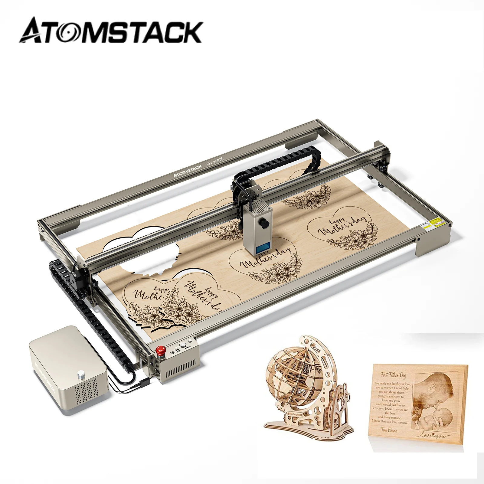 

ATOMSTACK S20 Max Laser Power 20W Eye Protection Laser Engraving Machine 850x400mm Engraving Working Area CNC Laser